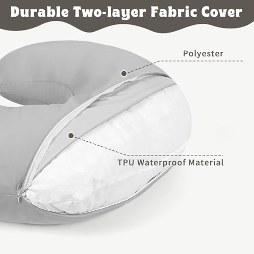 Close up of stretchy waterproof fabric on Hooyax nursing pillow cover