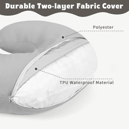 Close up of stretchy waterproof fabric on Hooyax nursing pillow cover