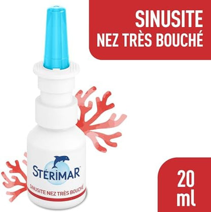 Sterimar hypertonic seawater nasal spray packaging showing natural copper and eucalyptus ingredients