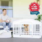 Carlson 4-Panel Plastic Pet Pen, 24" Tall White Indoor/Outdoor Playpen with Door and Lock, Portable Exercise Pen for Small Pets, Puppies, Rabbits, and Whelping - Image 6
