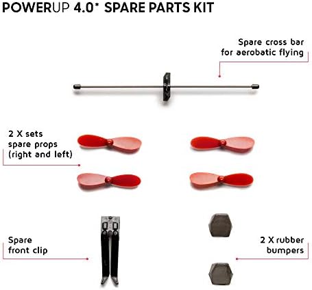 PowerUp paper airplane accessories showing the aerobatic crossbar and front clip layout