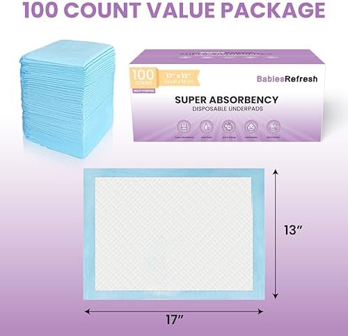 17 by 13 inch Disposable Changing Pad Size Reference