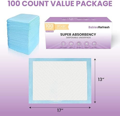 17 by 13 inch Disposable Changing Pad Size Reference