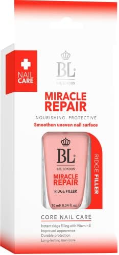 BL Miracle Repair base coat showing the professional applicator brush and uniform pink tint consistency.
