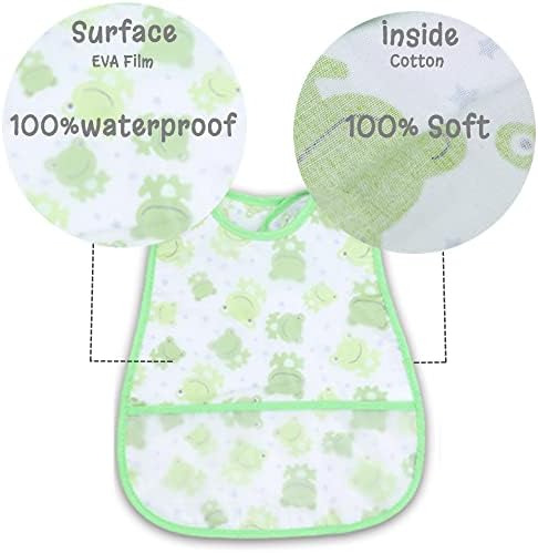 Norinori washable waterproof baby bib surface undergoing a water resistance test