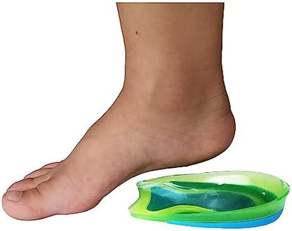Side view of Lulufa gel heel cup showing flexible contoured design