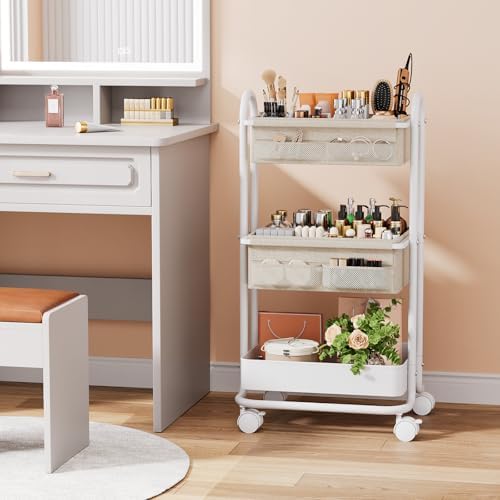 Multi functional baby diaper trolley repurposed as an art and craft organizer with colorful supplies.