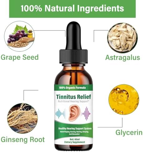 Natural herbal blend label on HOUNE Tinnitus Relief for men and women.