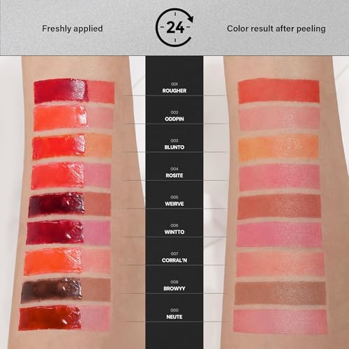 Oiad Liptique Lip Plumping Stain Peel Off - 24 Hour Long Lasting Lip Tattoo, Waterproof & Transfer Proof, Nourishing & Hydrating Peel off Korean Lip Tint for Women (001 ROUGHER) - Image 6