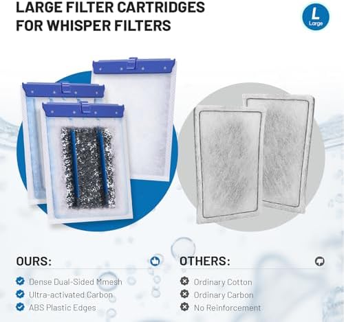 Esctabalt aquarium filter inserts side by side comparison demonstrating thickness