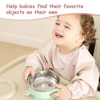 Baby Bibs with Long Sleeve Bib & BLW, Coverall Bibs for Baby Feeding, PU Soft and Skin-Friendly Material, Machine Washable, Waterproof and Easy to Clean, Baby Infant Toddlers (Pink) - Image 6