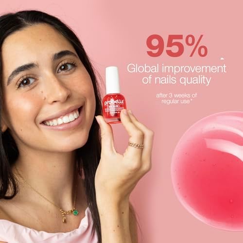 Top view of the Probelle Nail Glow Plus bottle cap and applicator brush