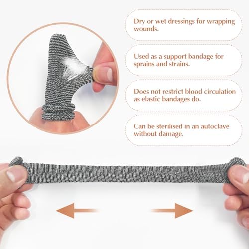 Adjustable fingertip bandages being applied to shield cracked skin and blisters.