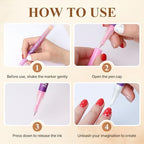Selection of 12 vibrant nail art marker colors