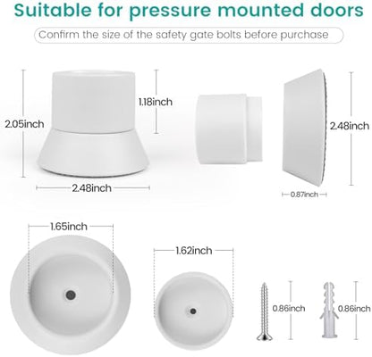 Babelio child safety gate extension kit close up showing non slip rubber backing for drywall protection.