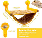 FlidRunest yellow flannel chameleon and gecko hammock bed showcasing cozy fabric texture