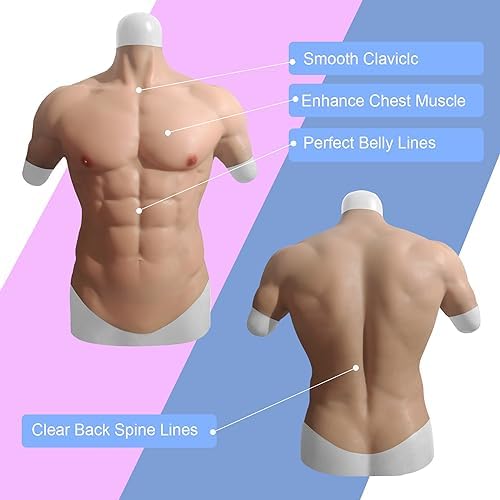 Rear perspective of the sleeveless elastic silicone muscle suit