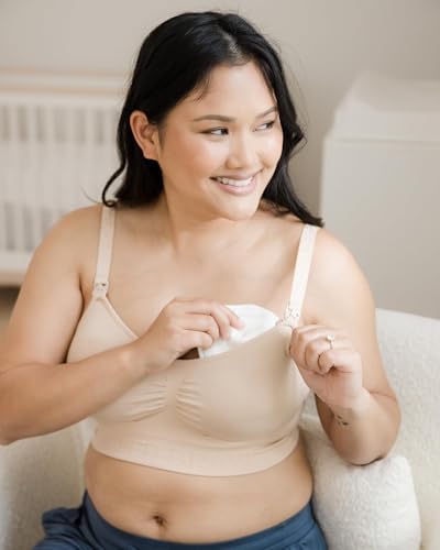 Close up of soft organic bamboo nursing pad texture