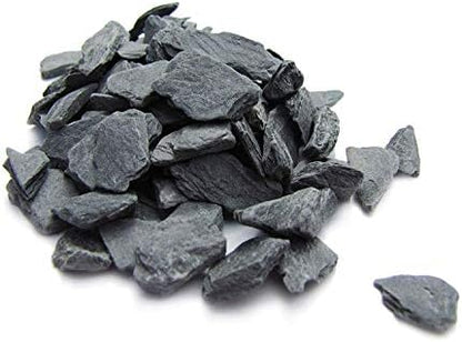 Natural slate stone 1/4 to 1/2 inch size comparison