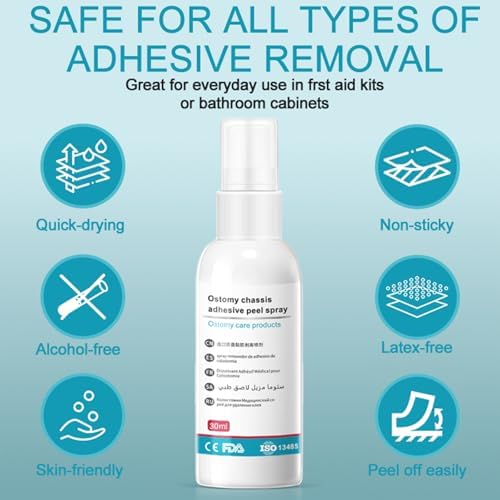 Alcohol free silicone adhesive remover bottle showing 30 milliliters size.