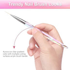 Close up of Teoyall fine line nail brush nylon tips
