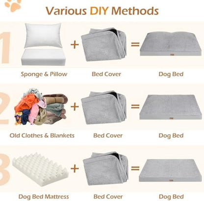 Tivray durable pet mattress cover being stuffed with soft blankets