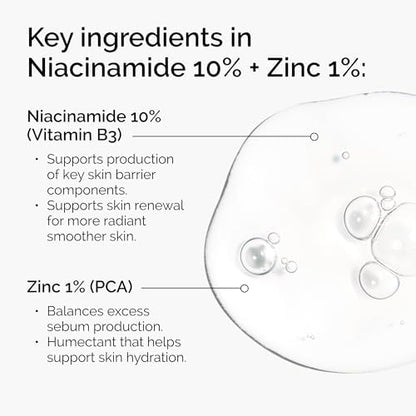 Water-based niacinamide treatment for blemish-prone skin care routine