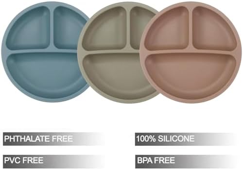 PandaEar divided toddler suction plates for baby led weaning