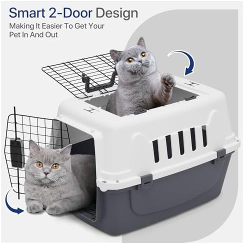 Miramingle durable plastic cat carrier ergonomic handle close up