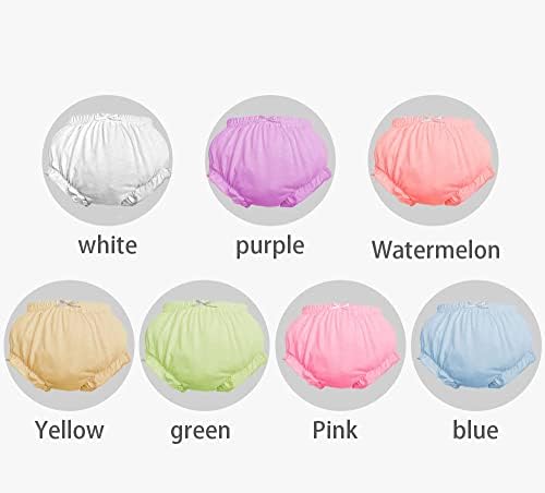 Toddler girl wearing Baby Amabc cotton bloomers showing elastic fit