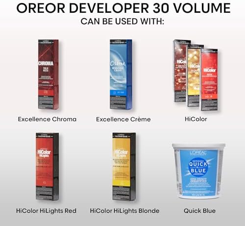 L'Oreal 30 volume hair developer bottle label detail