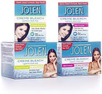 Side angle of Jolen hair bleaching cream container with clear English instruction labels
