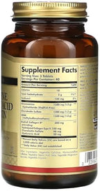 Solgar joint support supplement label ingredients and directions panel