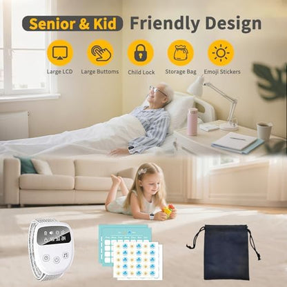 Lultrloyra white portable potty training watch highlighting the USB charging port and compact design