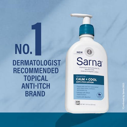 Sarna 7.5 ounce anti itch skincare cream formula for clean daily usage