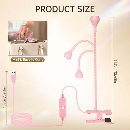 Side profile of pink Aoraem LED nail dryer for DIY nail art