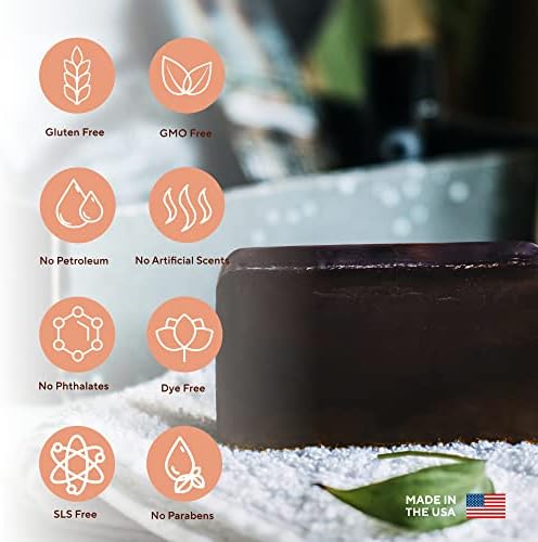 Close up of Marie Originals soap texture showing exfoliating oat bran side.