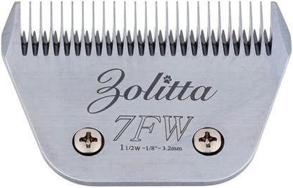 Close-up view of the 62 HRC high hardness steel edge on the Zolitta professional wide grooming attachment.