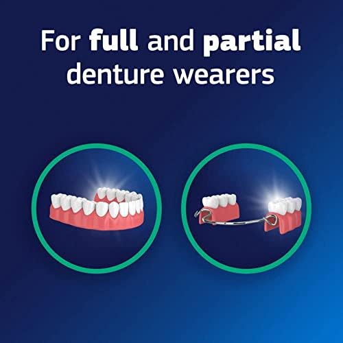 Denture adhesive cream food seal blocking particles from getting under partial dentures