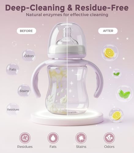 Hypoallergenic infant bottle washer soap cubes removing milk residue