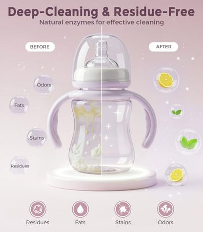 Hypoallergenic infant bottle washer soap cubes removing milk residue