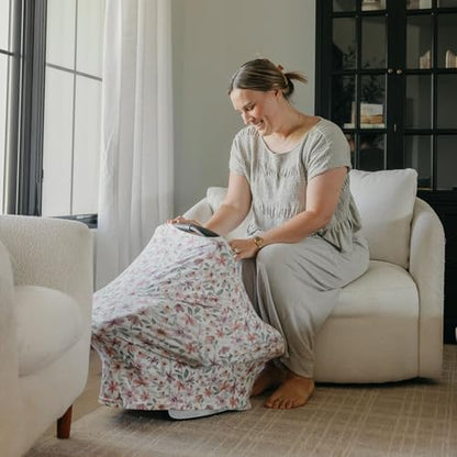Copper Pearl Natalie cover used as a private nursing cover
