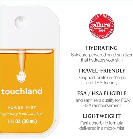 Touchland Hydrating Hand Sanitizer Spray, FRESH Trio Set (Mint, Citrus, Lemon Lime), 1 FL. OZ. Travel Size Power Mist Sprays (Set of 3) - Image 6