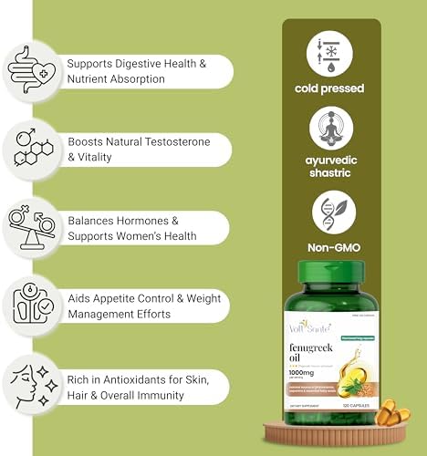 Voll Sante Fenugreek Oil 120 vegetarian capsules supplement label showing non-GMO plant based ingredients