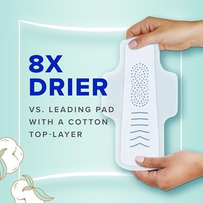 Authentic USA imported Always unscented feminine pads for sensitive skin.