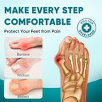Pre-cut waterproof bunion tape strips in black and beige colors