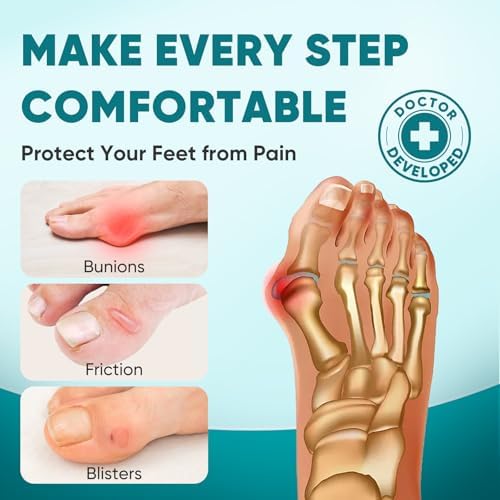Pre-cut waterproof bunion tape strips in black and beige colors