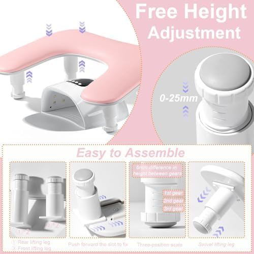 Detailed view of the four detachable legs on Ibubu manicure stand