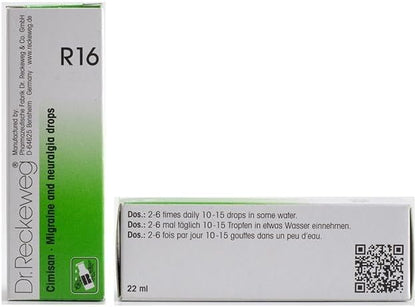 Dr. Reckeweg R16 homeopathic 22ml bottle packaging details