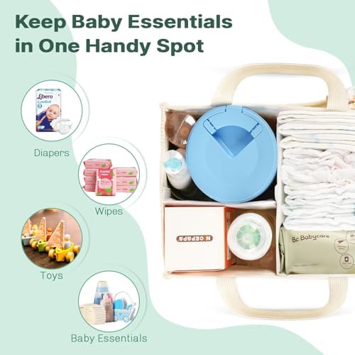 Jolensoy nursery storage basket showing adjustable interior dividers